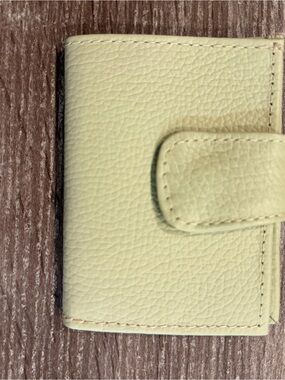 Leather Folio Phone Wallet Case - Light Yellow